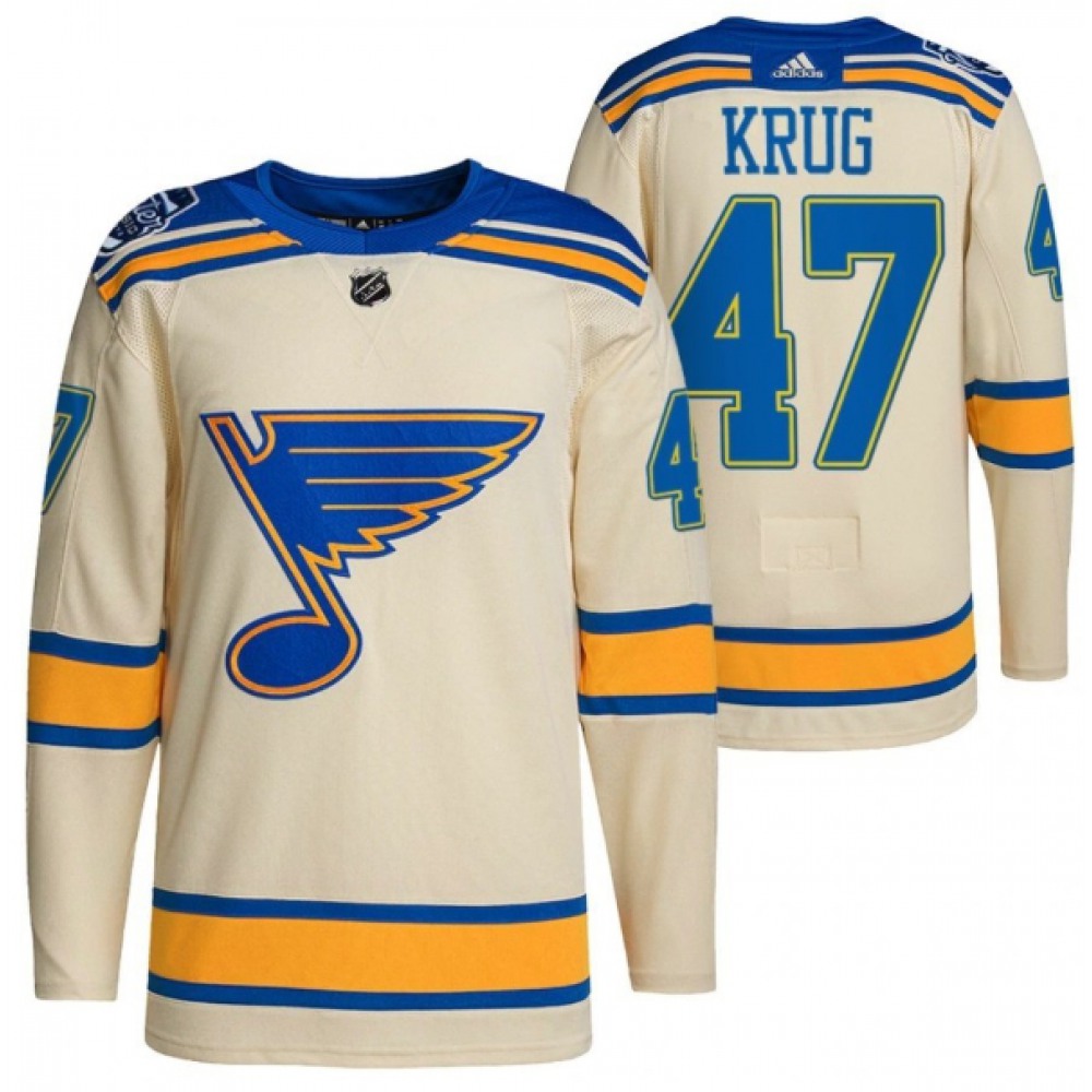 Men's St. Louis Blues #47 Torey Krug Cream 2022 Winter Classic Stitched Jersey 1