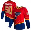 Men's St. Louis Blues #50 Jordan Binnington 2021 Red Reverse Retro Stitched Jersey