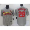 Men's St. Louis Cardinals #28 Nolan Arenado Grey Cool Base Stitched Jersey