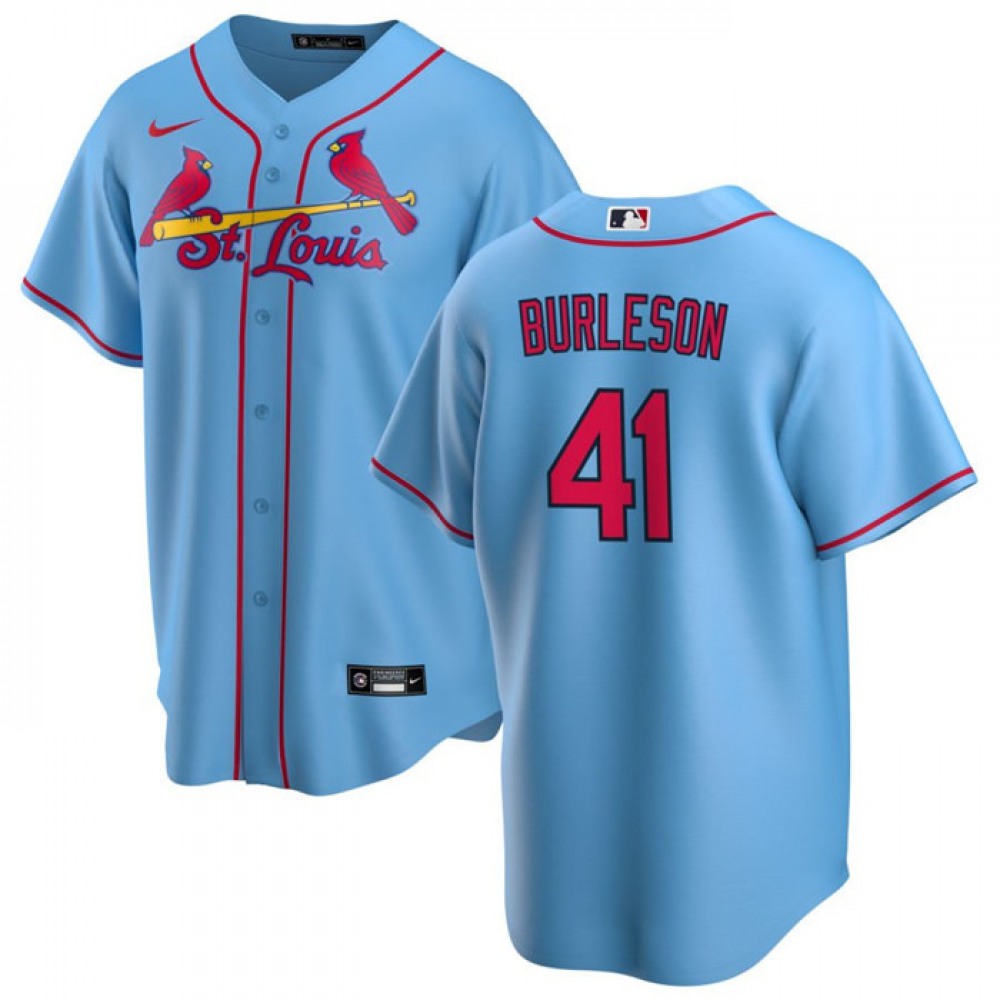 Men's St. Louis Cardinals #41 Alec Burleson Blue Cool Base Stitched Jersey 1