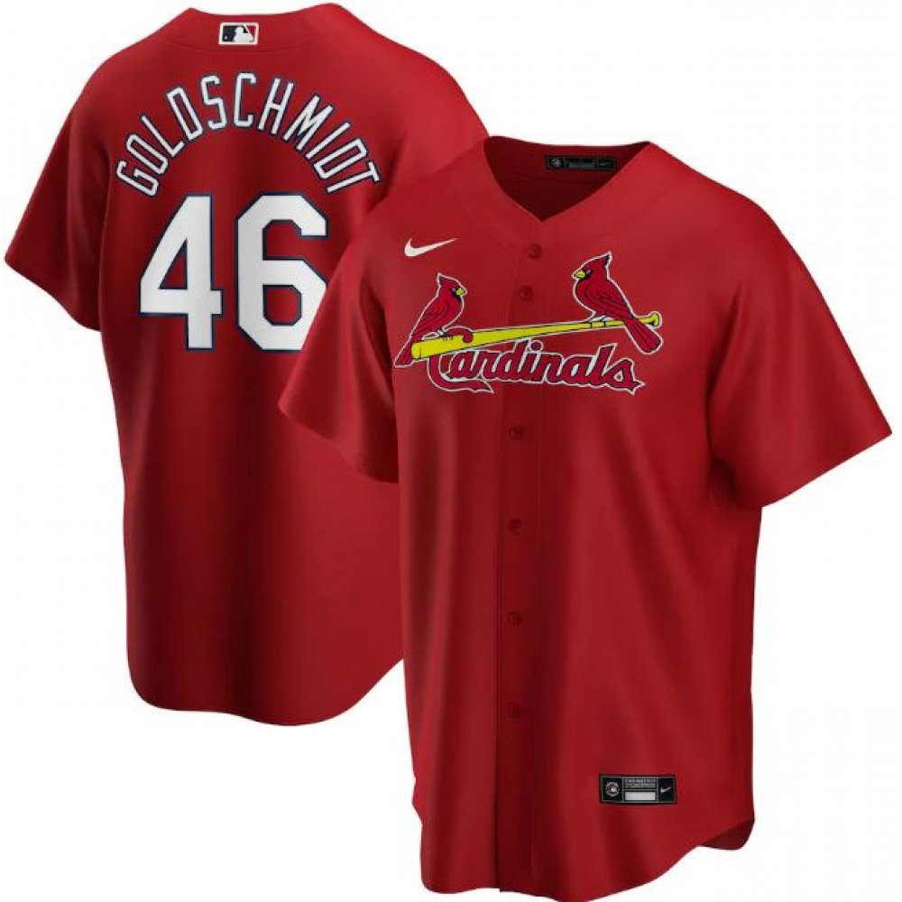 Men's St. Louis Cardinals #46 Paul Goldschmidt Red Cool Base Stitched Jersey 1