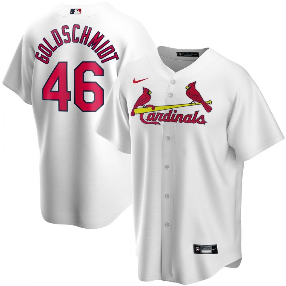 Men's St. Louis Cardinals #46 Paul Goldschmidt White 2020 Stitched MLB Jersey 1