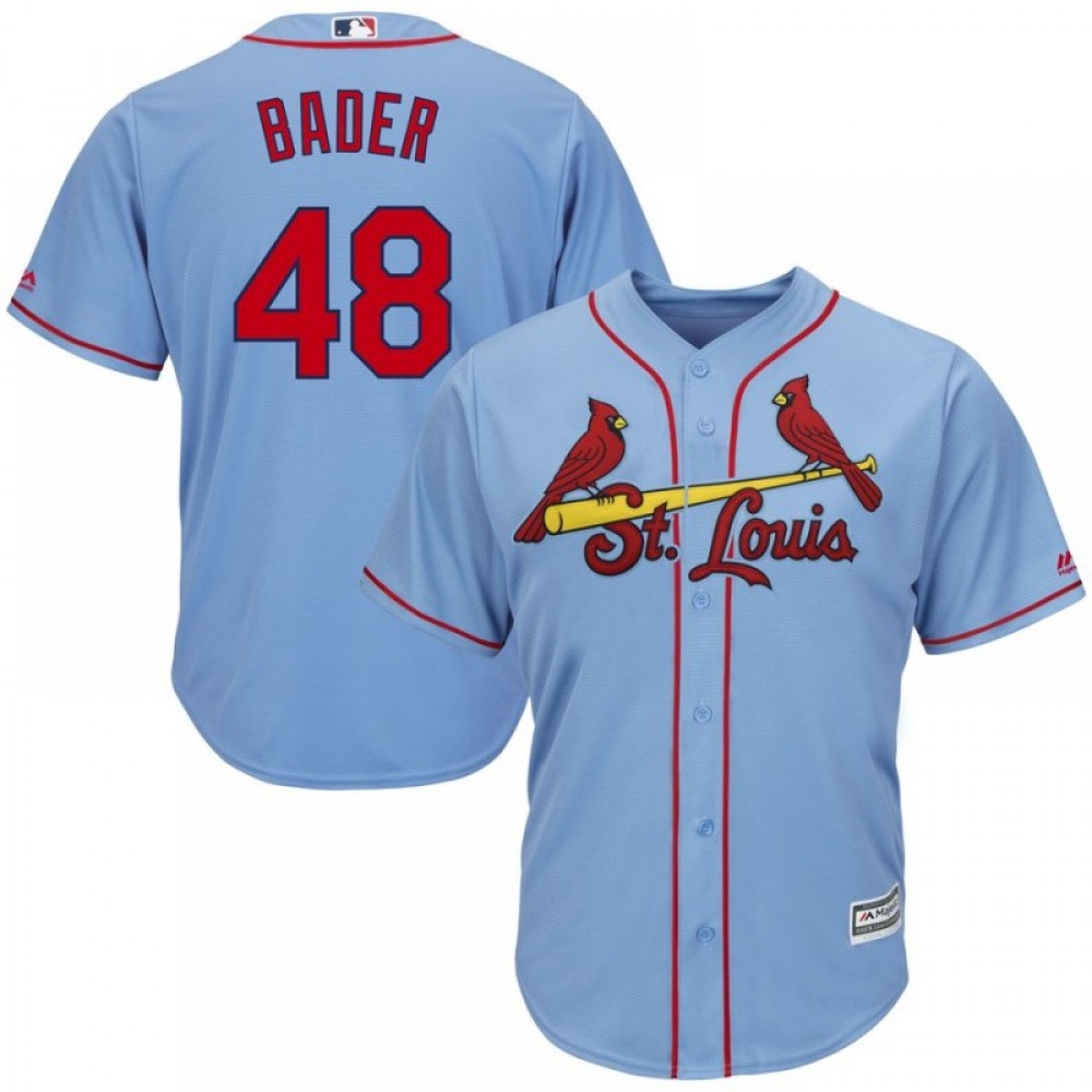 Men's St. Louis Cardinals #48 Harrison Bader Blue Cool Base Stitched MLB Jersey 1