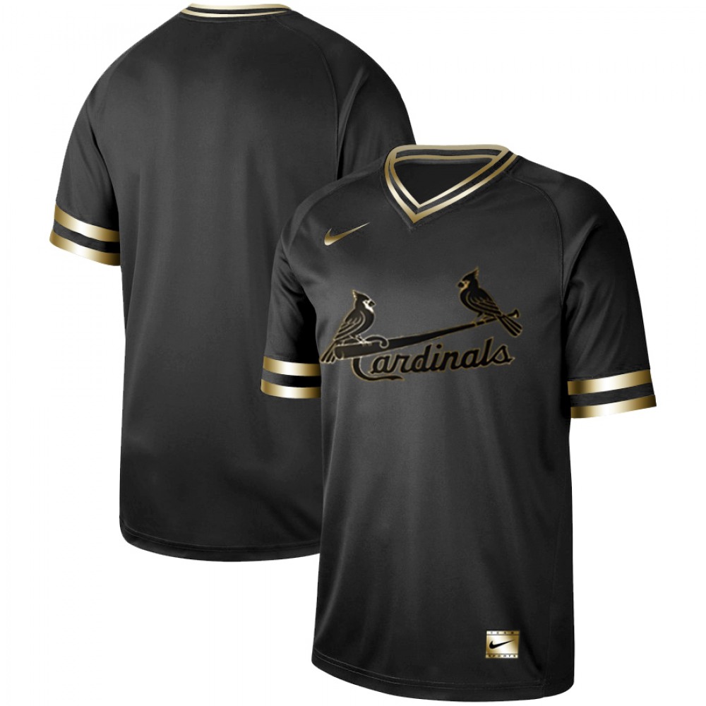 Men's St. Louis Cardinals Black Gold Stitched MLB Jersey 1