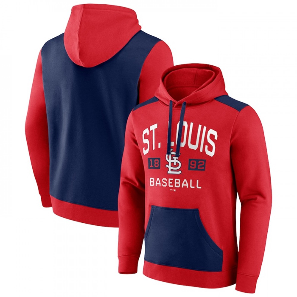 Men's St. Louis Cardinals Navy/Red Chip in Pullover Hoodie 1