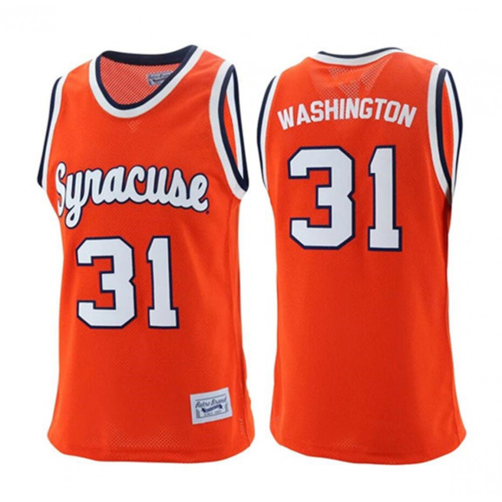 Men's Syracuse Orange #31 Washionton Orange Stitched Basketball Jersey 1