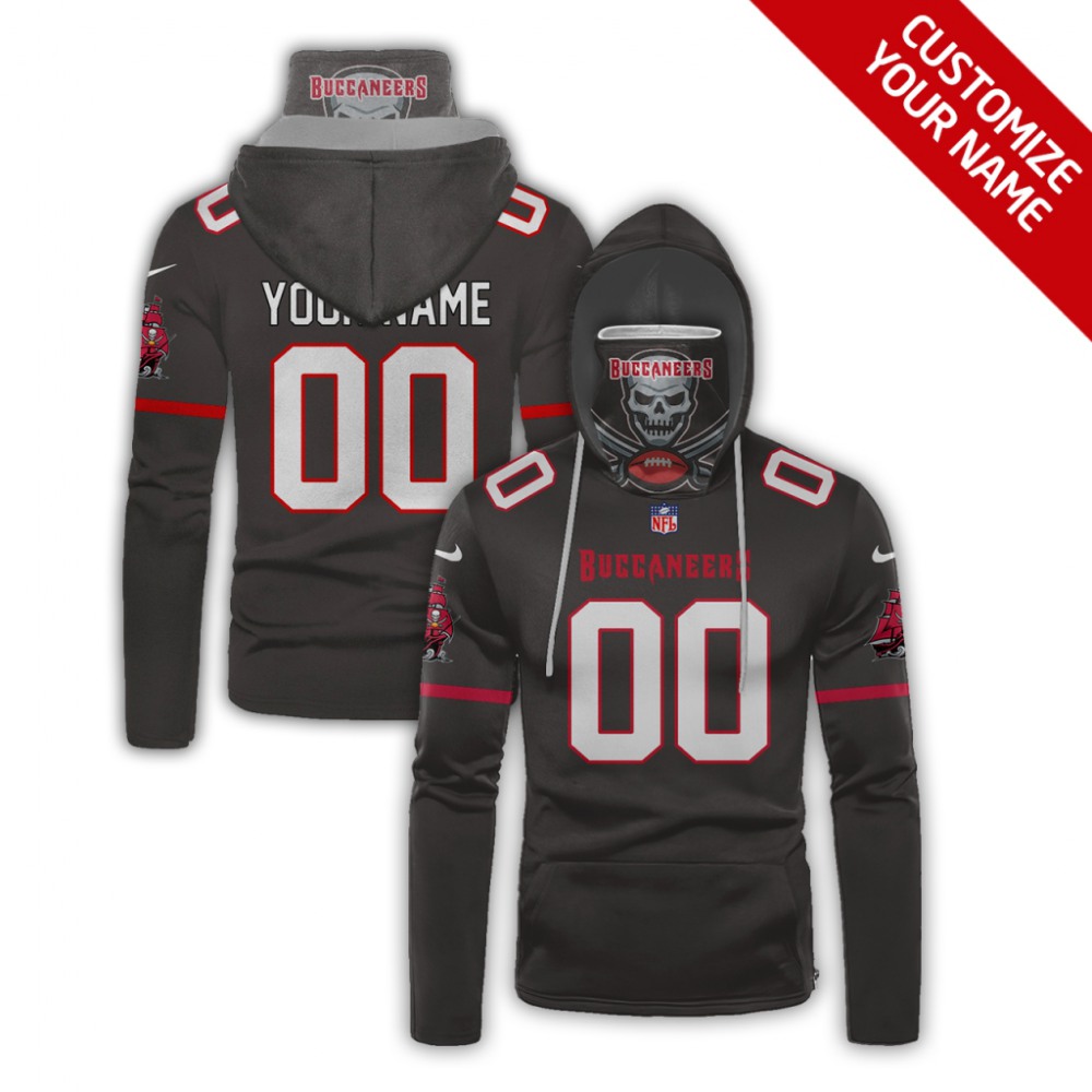 Men's Tampa Bay Buccaneers 2020 Grey Customize Hoodie Mask 1