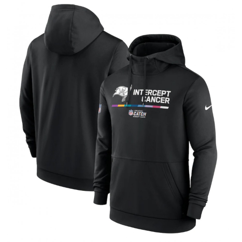 Men's Tampa Bay Buccaneers 2022 Black Crucial Catch Therma Performance Pullover Hoodie 1