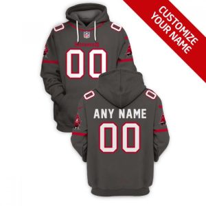 Men's Tampa Bay Buccaneers Active Player Custom 2021 Grey Pullover Hoodie