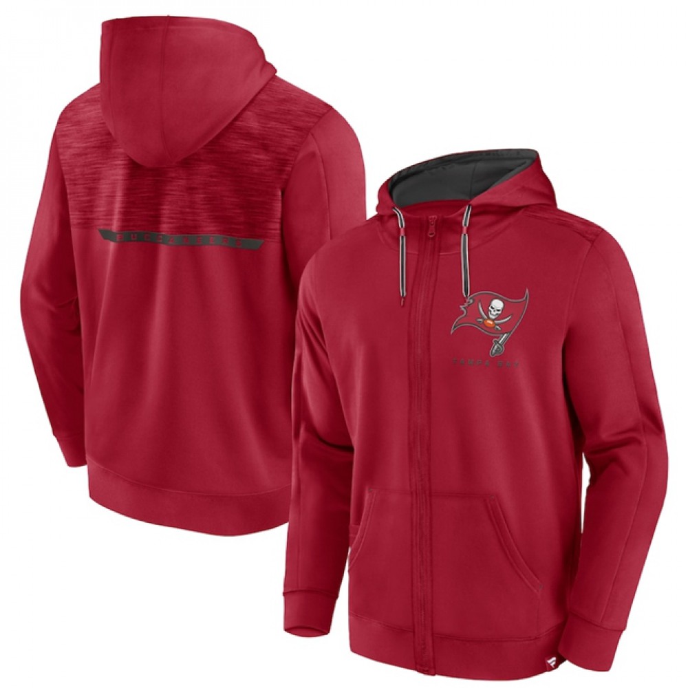 Men's Tampa Bay Buccaneers Red Defender Evo Full-Zip Hoodie 1