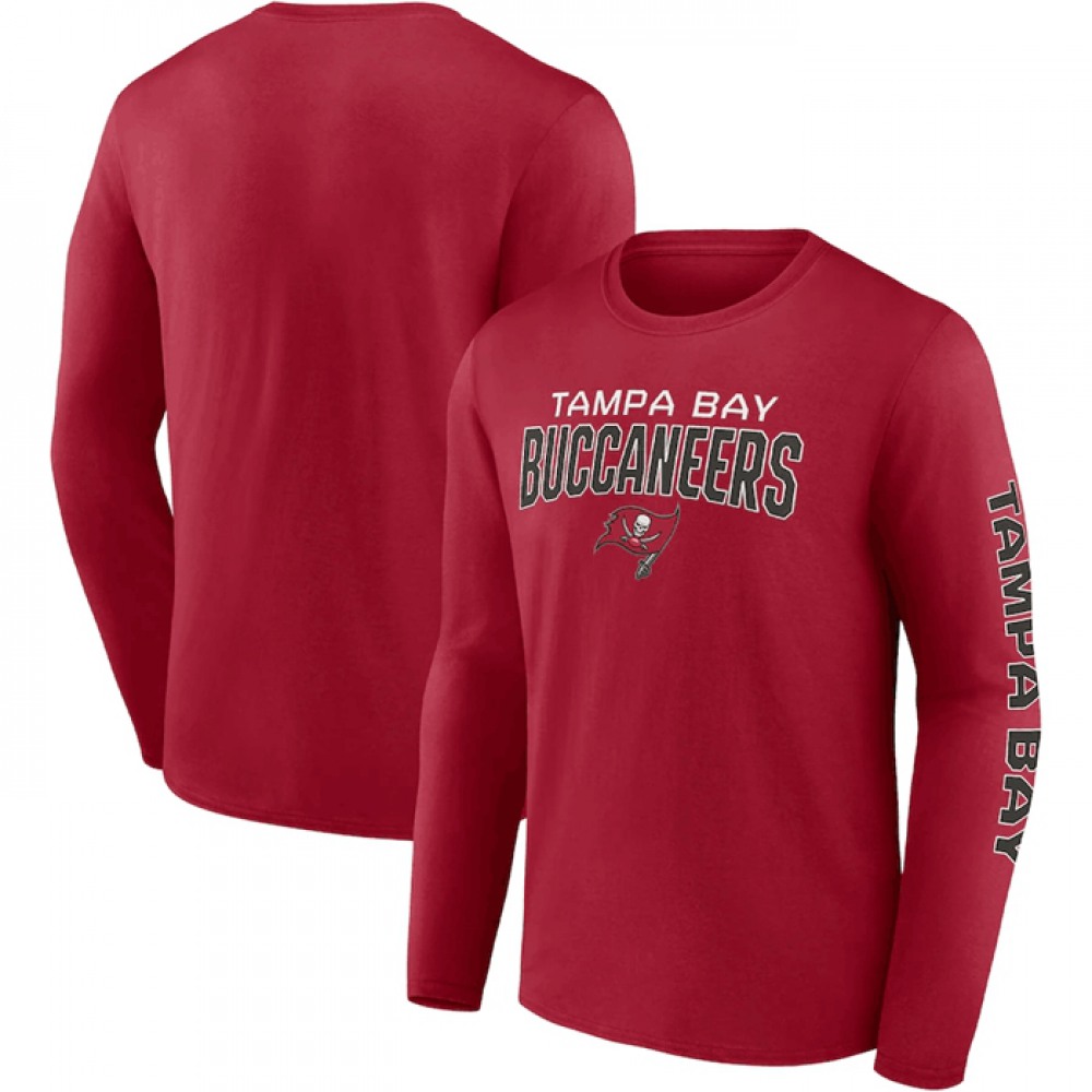 Men's Tampa Bay Buccaneers Red Go the Distance Long Sleeve T-Shirt 1