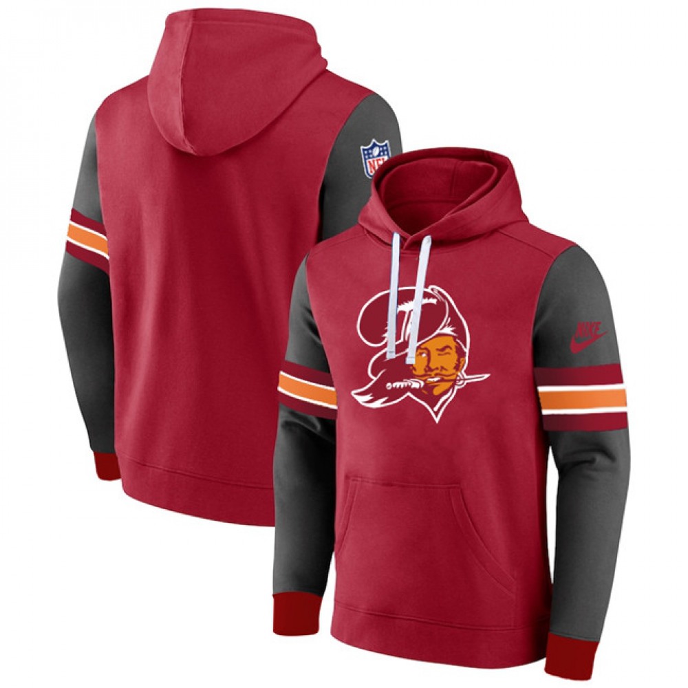 Men's Tampa Bay Buccaneers Red/Grey Pullover Hoodie 1
