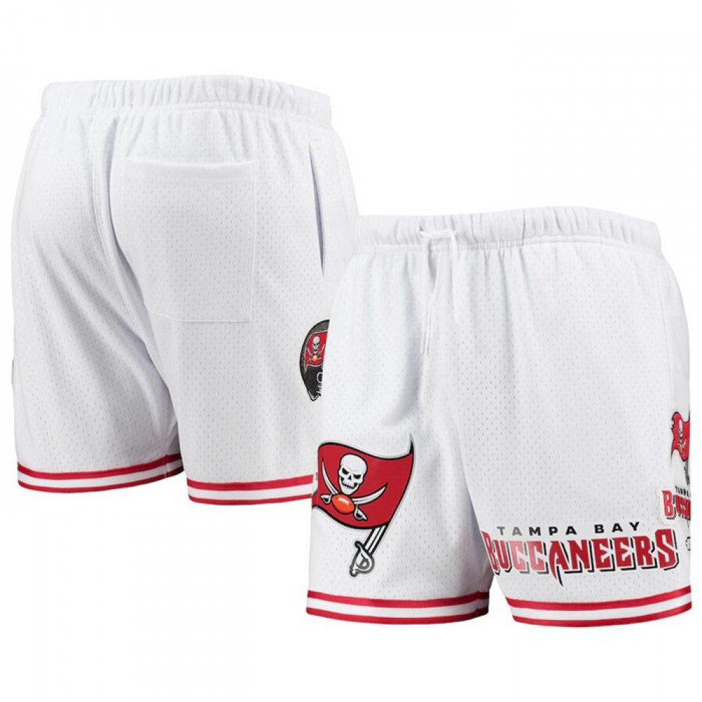 Men's Tampa Bay Buccaneers White Mesh Shorts 1