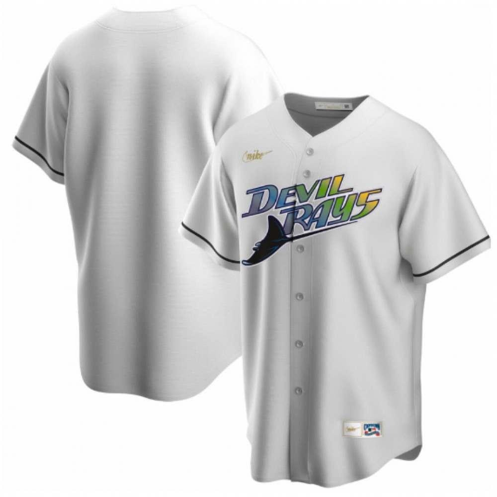 Men's Tampa Bay Devil Rays White Cooperstown Jersey 1