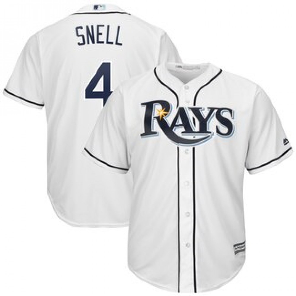 Men's Tampa Bay Rays #4 Blake Snell White Cool Base Stitched MLB Jersey 1