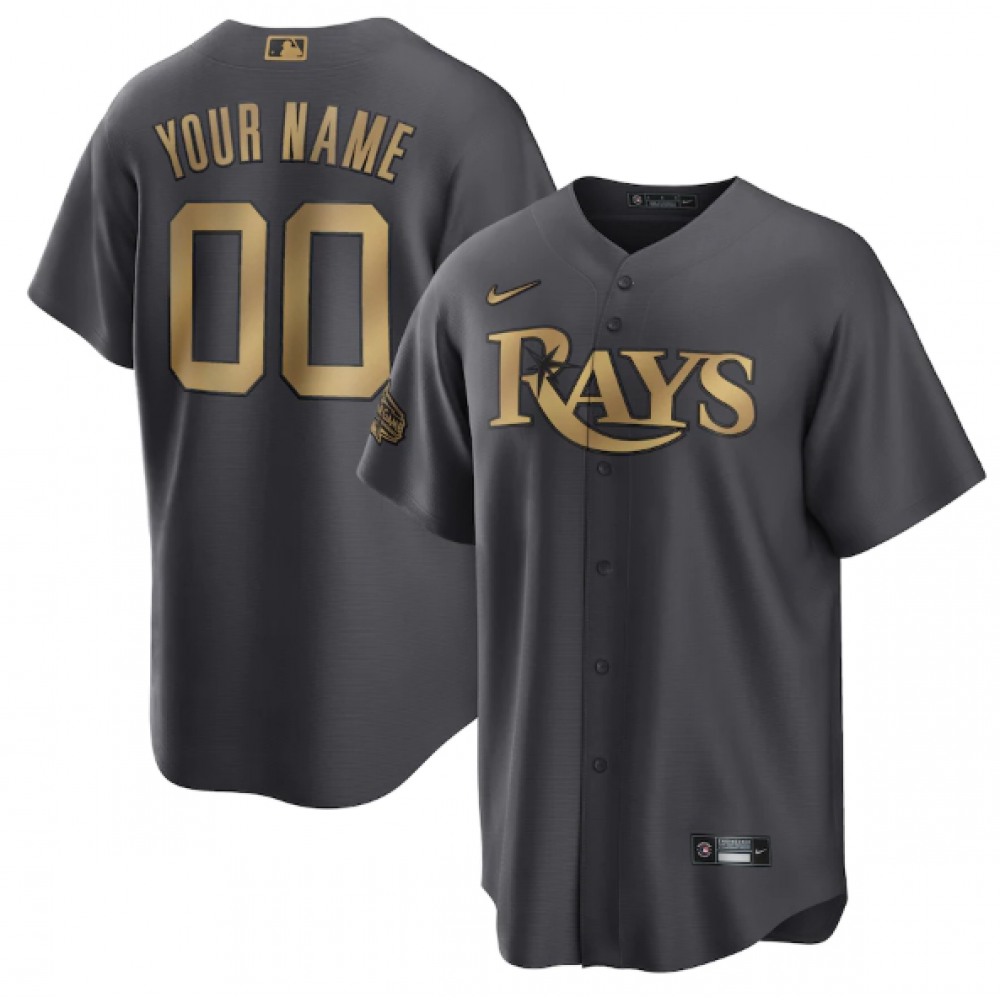 Men's Tampa Bay Rays ACTIVE Player Custom 2022 All-Star Charcoal Cool Base Stitched Baseball Jersey 1