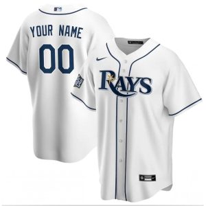Men's Tampa Bay Rays Customized ACTIVE Player White 2020 World Series Bound Custom Stitched MLB Jersey