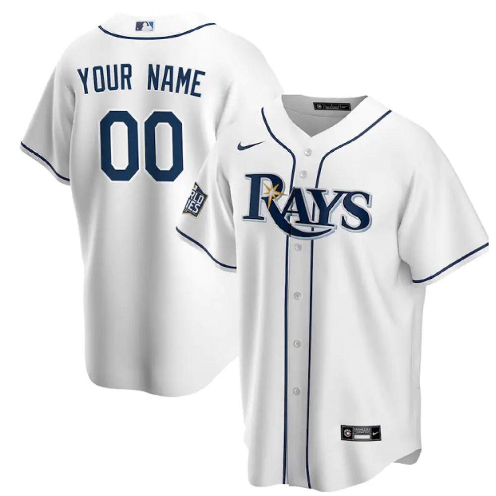 Men's Tampa Bay Rays Customized White 2020 World Series Bound Custom Stitched MLB Jersey 1