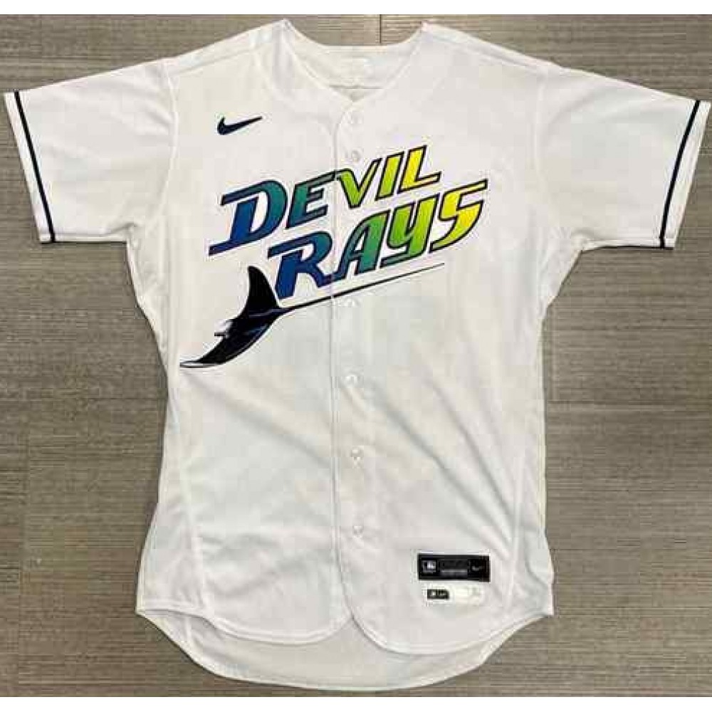 Men's Tampa Bay Rays Customized White Flex Base Stitched Baseball Jersey 1