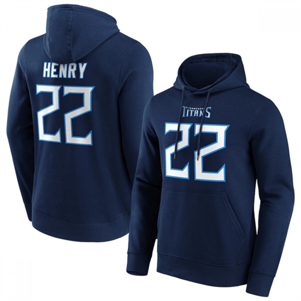 Men's Tennessee Titans #22 Derrick Henry Navy Hoodie 1