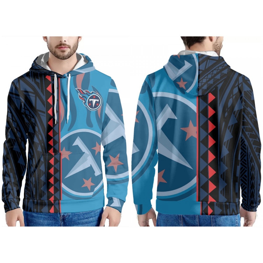 Men's Tennessee Titans Blue/Black/Red Pullover Hoodie 1