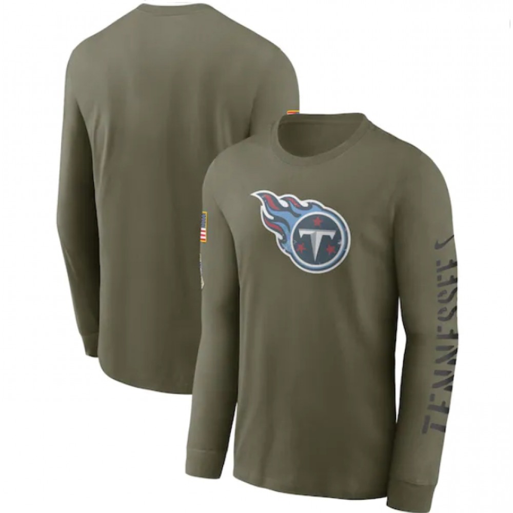 Men's Tennessee Titans Olive 2022 Salute to Service Long Sleeve T-Shirt 1