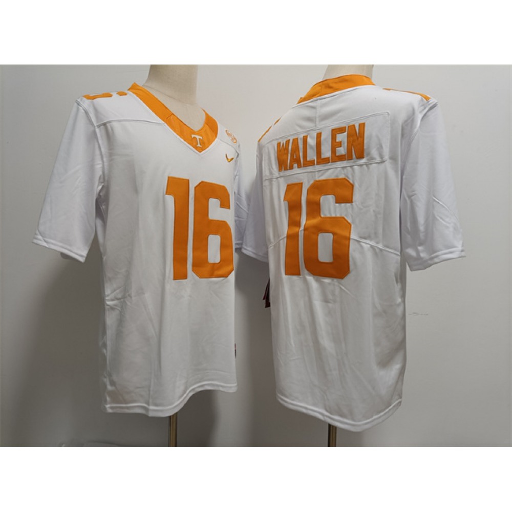 Men's Tennessee Volunteers #16 Morgan Wallen White Stitched Jersey 1