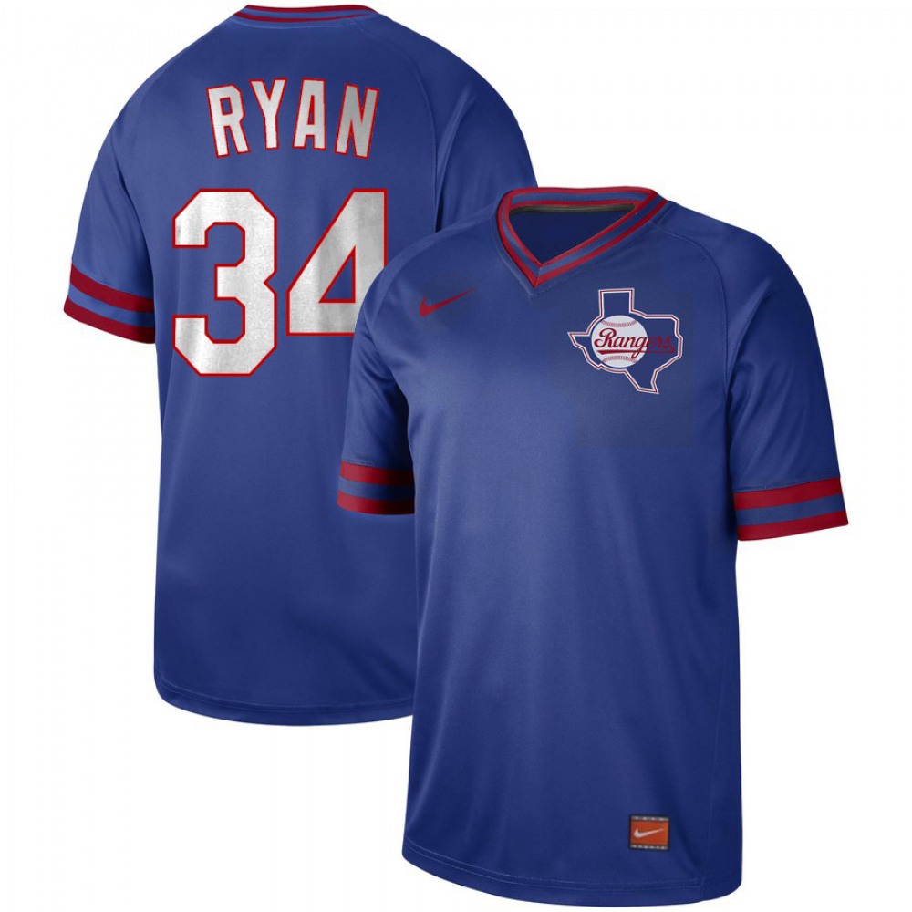 Men's Texas Rangers #34 Nolan Ryan Royal Cooperstown Collection Legend Stitched MLB Jersey 1