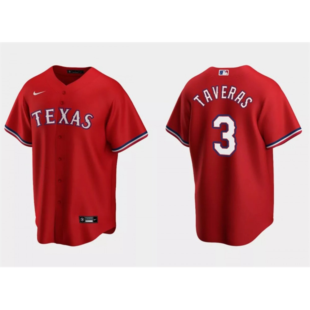 Men's Texas Rangers #3 Leody Taveras Red Cool Base Stitched Baseball Jersey 1