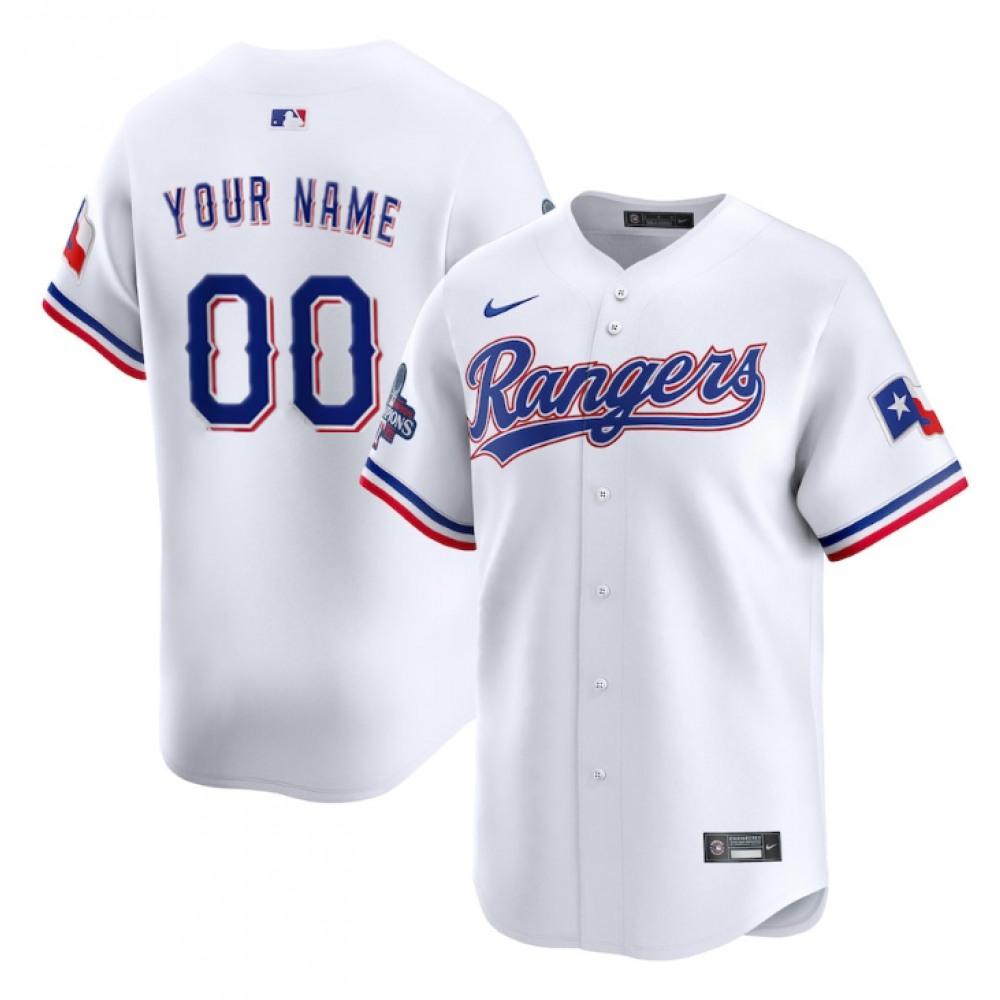 Men's Texas Rangers ACTIVE Player Custom White 2023 World Series Stitched Baseball Jersey 1