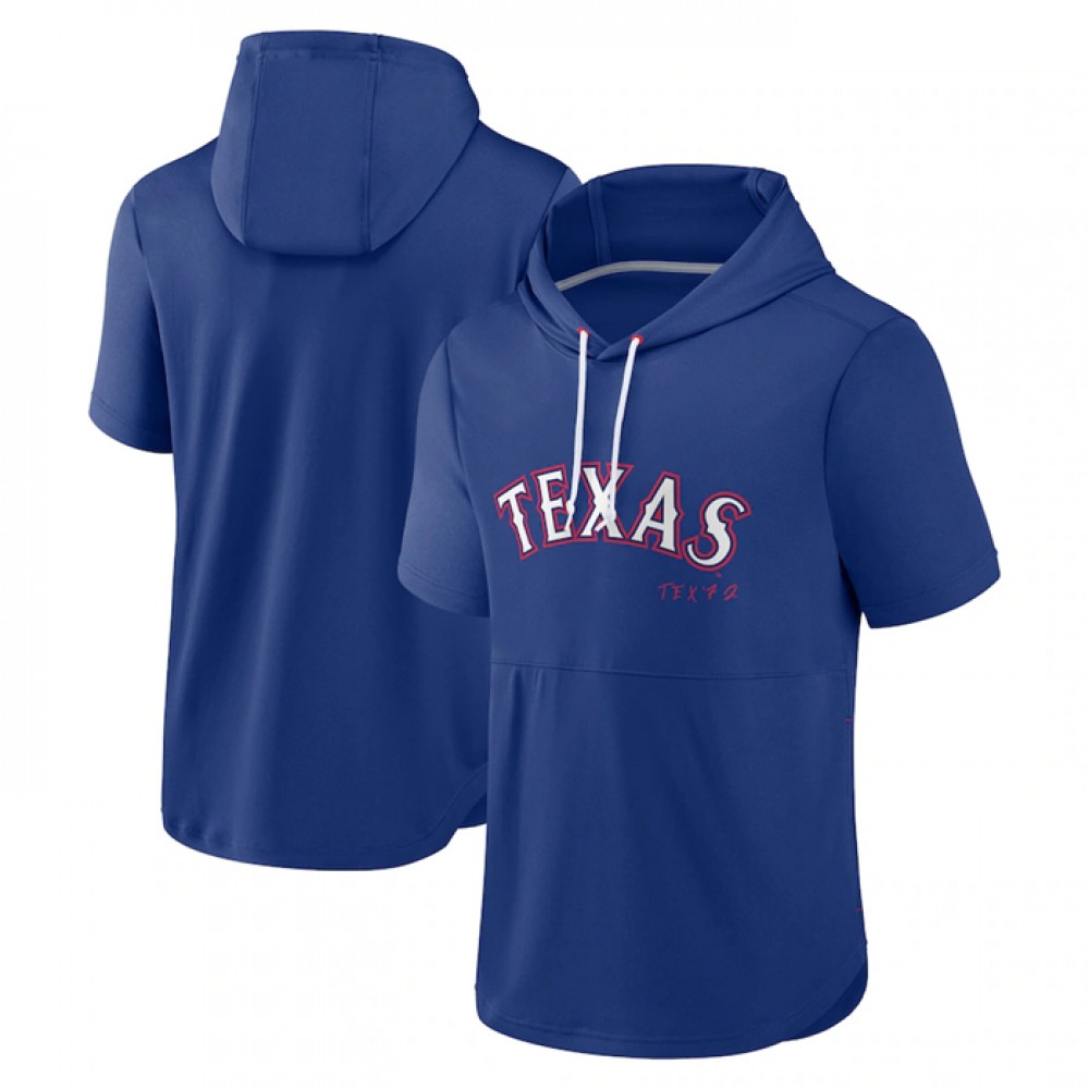 Men's Texas Rangers Blue Sideline Training Hooded Performance T-Shirt 1