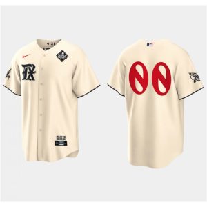 Men's Texas Rangers Customized Cream 2023 World Series City Connect Cool Base Stitched Jersey