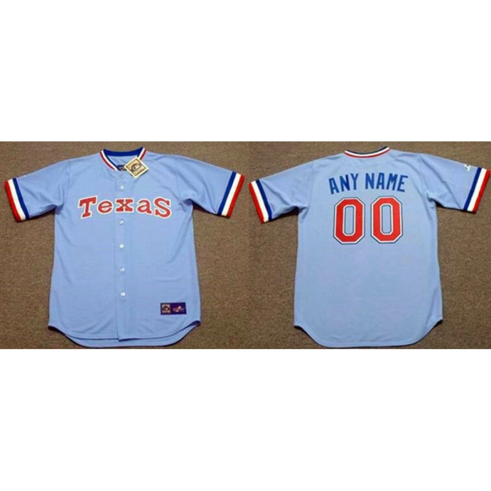 Men's Texas Rangers Customized Light Blue Stitched Jersey 1