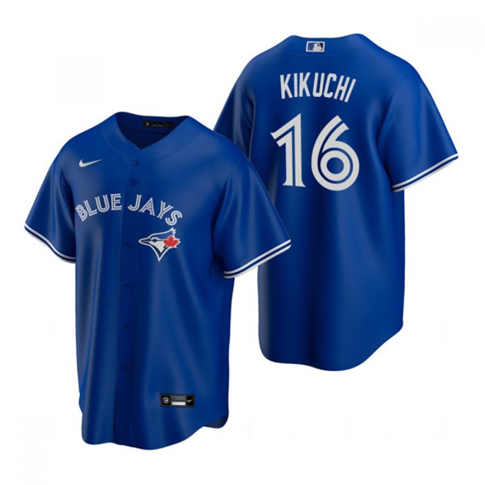 Men's Toronto Blue Jays #16 Yusei Kikuchi Royal Cool Base Stitched Jersey 1