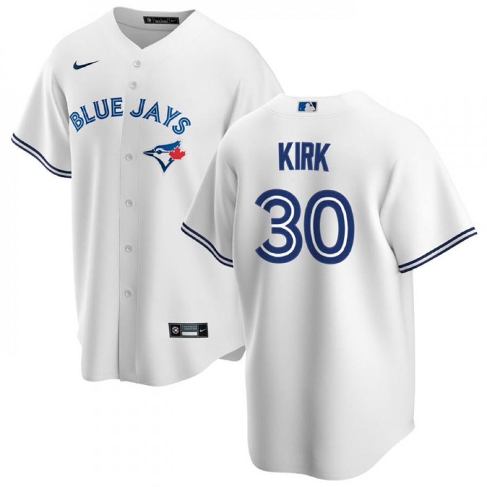 Men's Toronto Blue Jays #30 Alejandro Kirk White Cool Base Stitched Jersey 1
