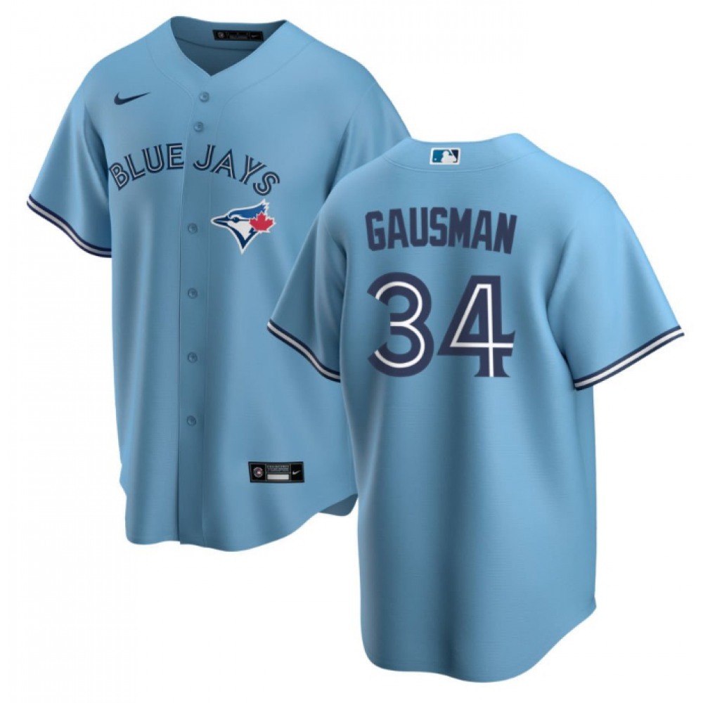 Men's Toronto Blue Jays #34 Kevin Gausman Light Blue Cool Base Stitched Jersey 1