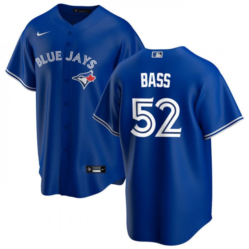 Men's Toronto Blue Jays #52 Anthony Bass Royal Cool Base Stitched Jersey 1