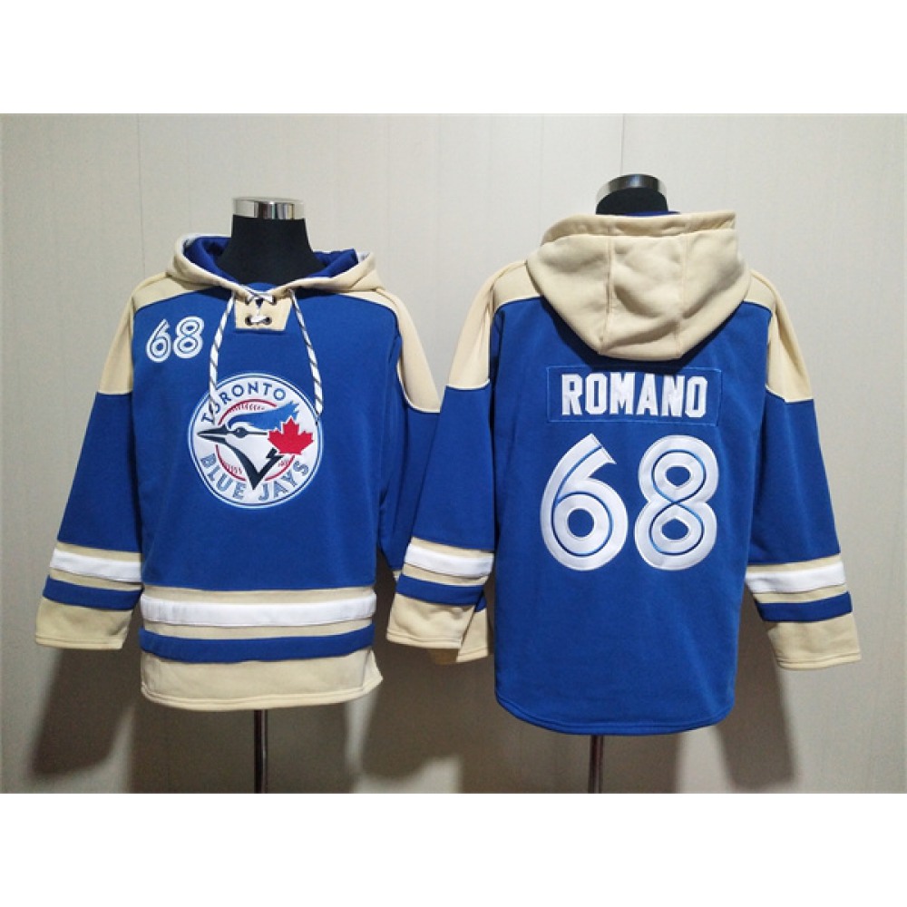 Men's Toronto Blue Jays #68 Jordan Romano Royal Ageless Must-Have Lace-Up Pullover Hoodie 1