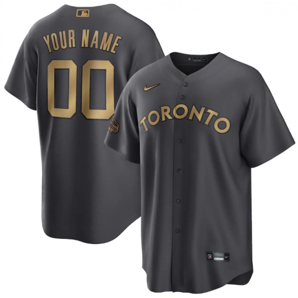 Men's Toronto Blue Jays ACTIVE Player Custom 2022 All-Star Charcoal Cool Base Stitched Baseball Jersey 1