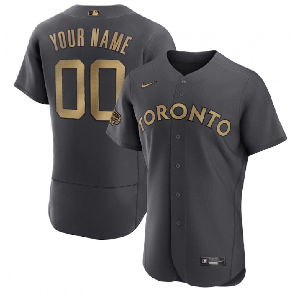 Men's Toronto Blue Jays ACTIVE Player Custom 2022 All-Star Charcoal Flex Base Stitched MLB Jersey 1