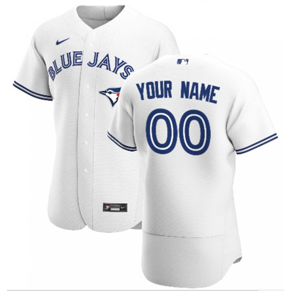 Men's Toronto Blue Jays White Customized Stitched MLB Jersey 1