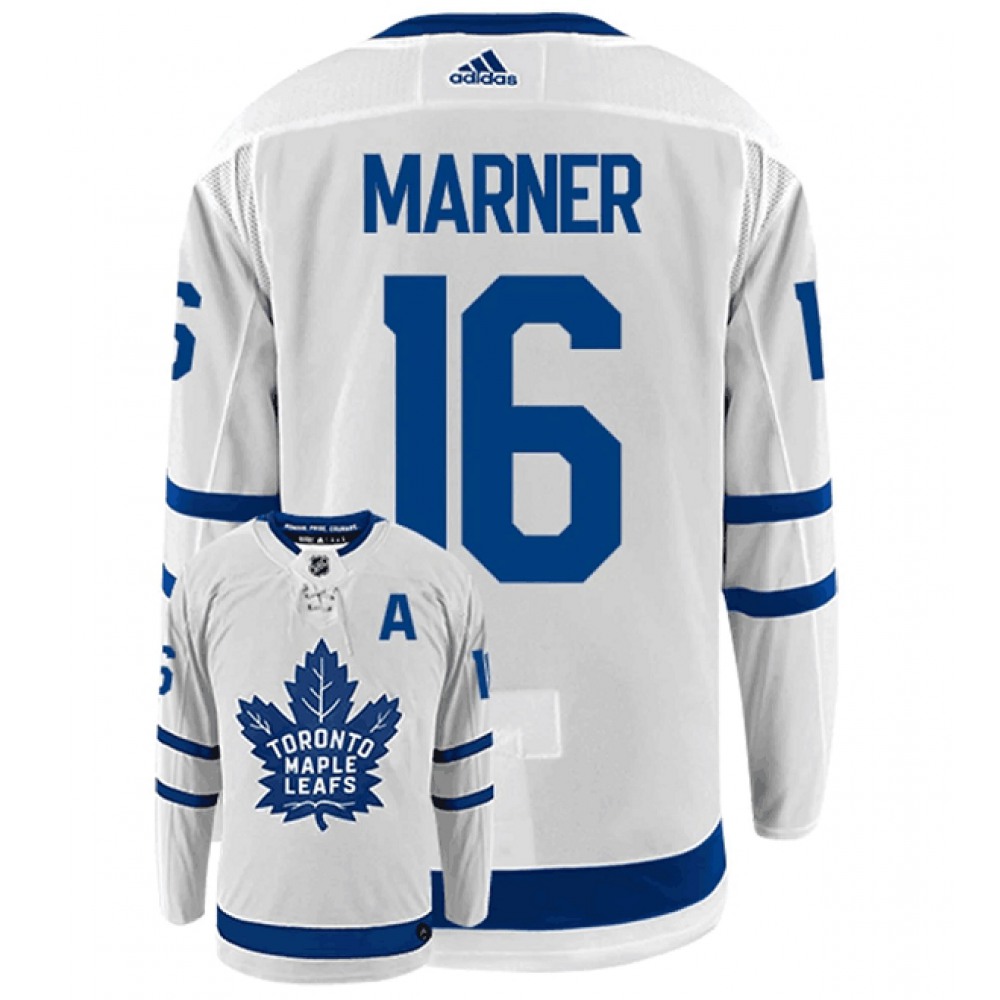 Men's Toronto Maple Leafs #16 Marner White Stitched Jersey 1