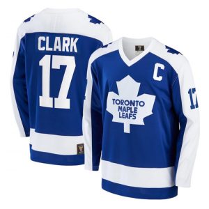 Men's Toronto Maple Leafs #17 Wendel Clark Blue Stitched Jersey