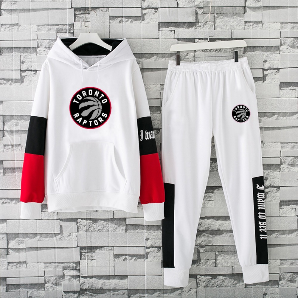 Men's Toronto Raptors 2019 White Tracksuits Hoodie Suit 1