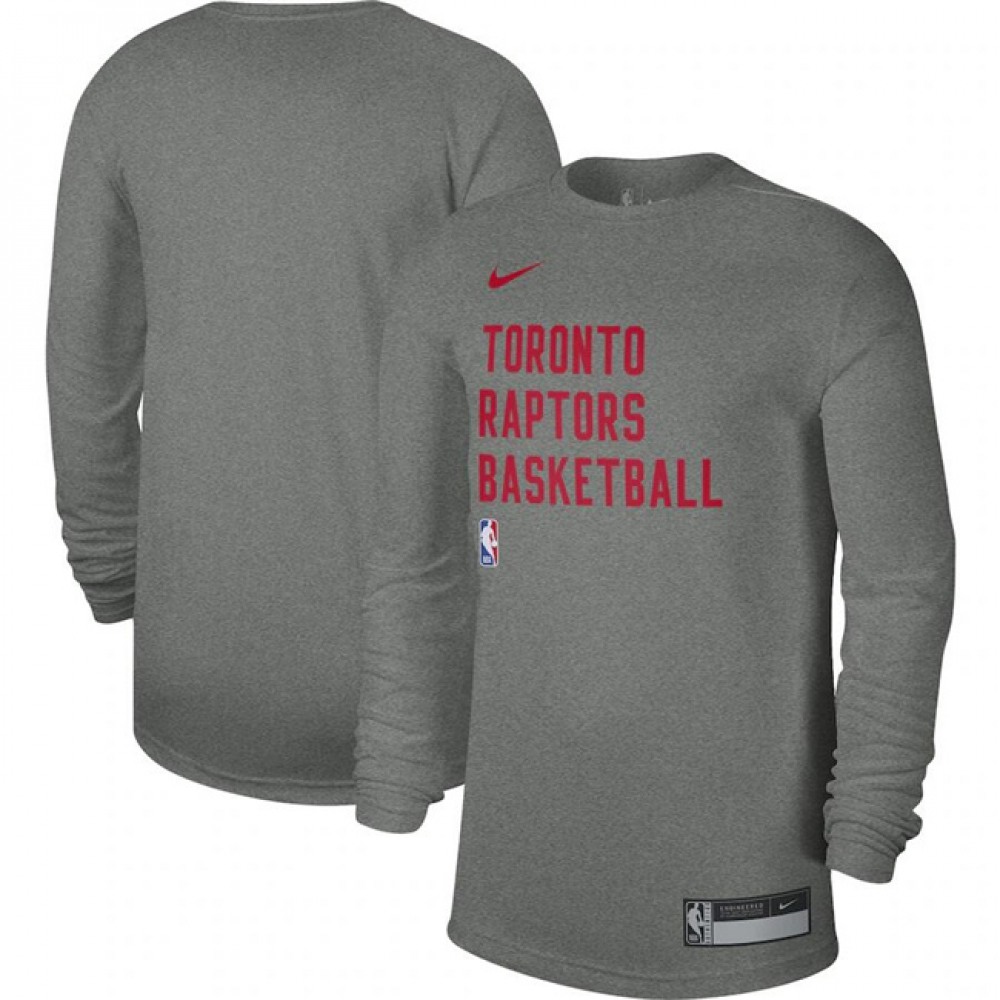 Men's Toronto Raptors Heather Gray 2023/24 Legend On-Court Practice Long Sleeve T-Shirt 1