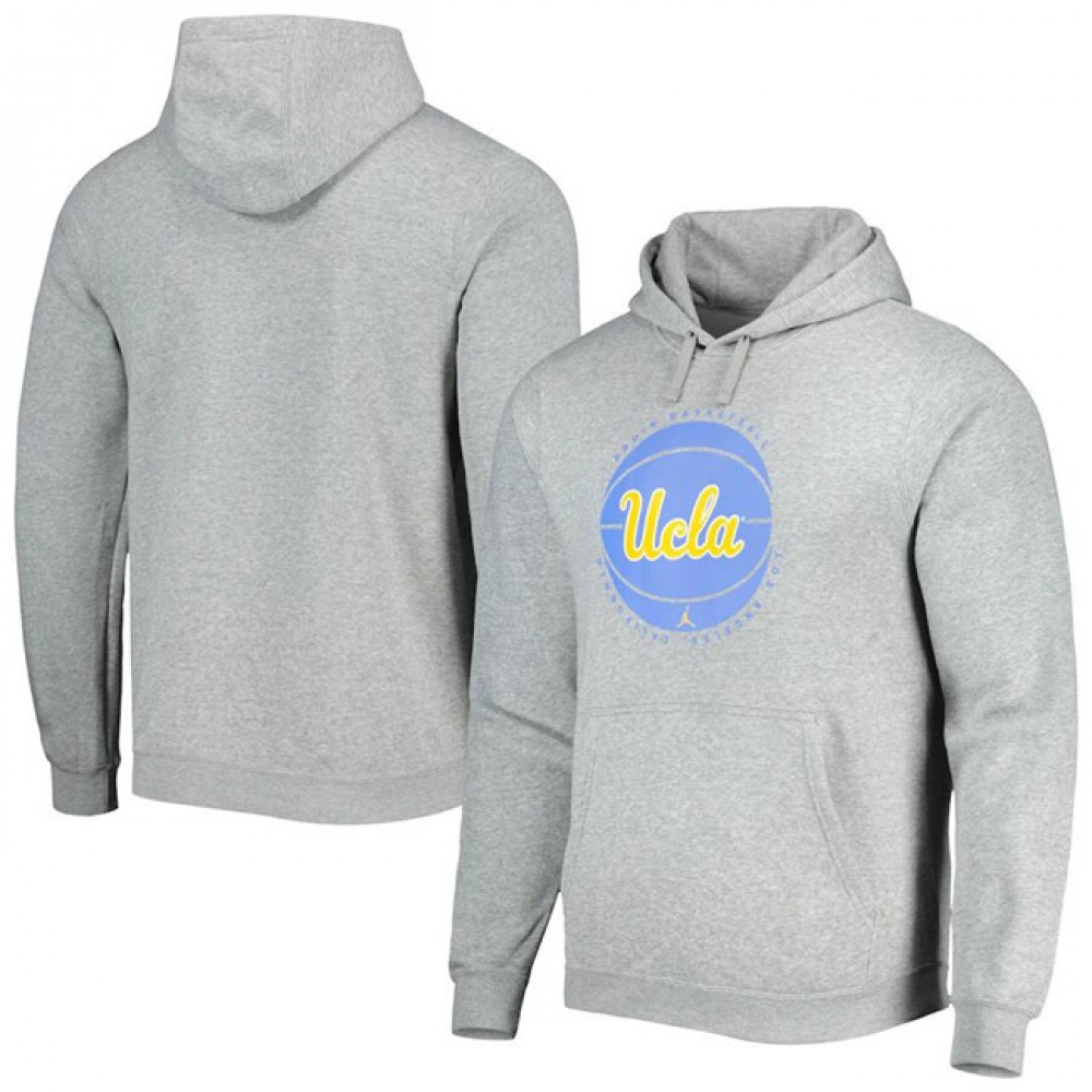 Men's UCLA Bruins Grey Basketball Pullover Hoodie 1
