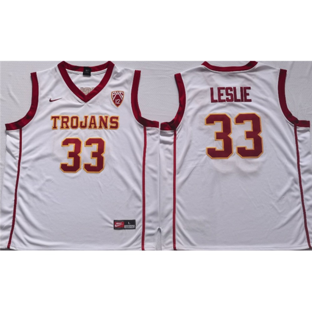 Men's USC Trojans #33 Lisa Leslie White Stitched Jersey 1