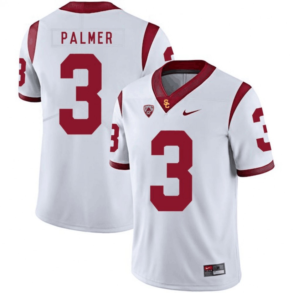 Men's USC Trojans #3 Carson Palmer White Stitched Limited Jersey 1