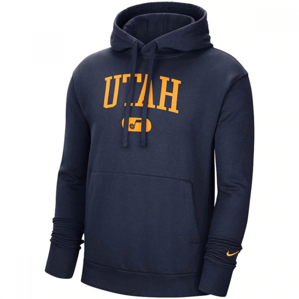 Men's Utah Jazz 2021 Navy Heritage Essential Pullover Hoodie 1