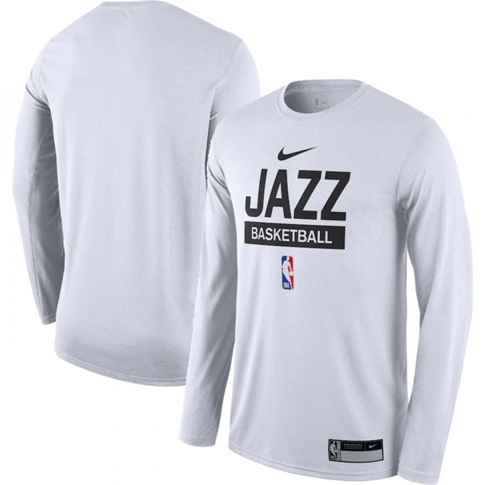Men's Utah Jazz White 2022/23 Legend On-Court Practice Performance Long Sleeve T-Shirt 1